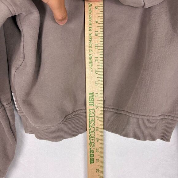 Roots Canada Brown Hooded Pullover Cotton/Poly Blend Semi Cropped Sweatshirt Siz - Picture 12 of 13